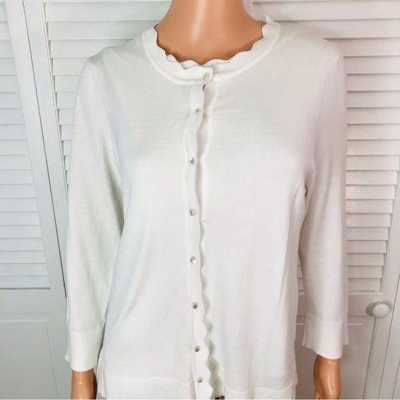 *NEW* CABLE & GAUGE Two Piece White Knit Cardigan Set Size XL