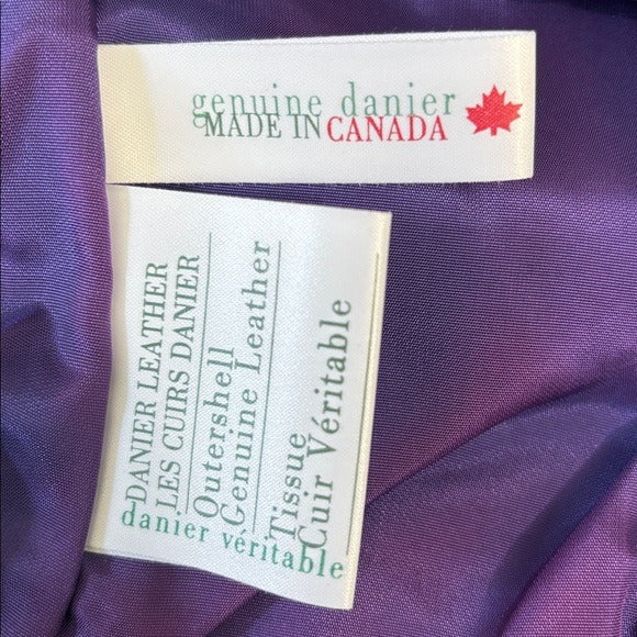 DANIER Vintage Royal Purple Suede Leather Zip-Up Sleeveless Vest Size XS