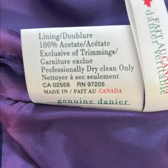 DANIER Vintage Royal Purple Suede Leather Zip-Up Sleeveless Vest Size XS