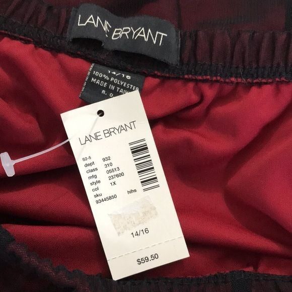 LANE BRYANT Black Red Embroidered Skirt Size 14/16 *NEW*