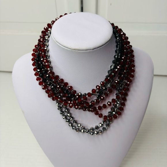 CAROL LEE Red Crystal Extra Long Necklace