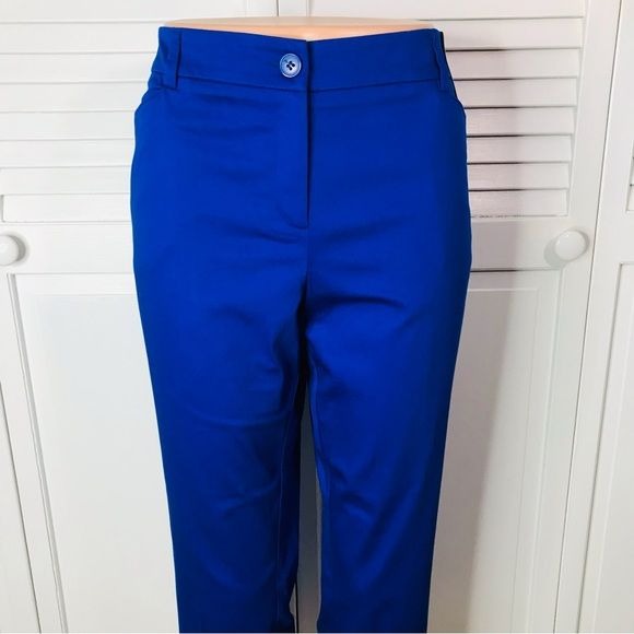 NEW YORK & COMPANY Royal Blue Straight Crop Pants Size 10 *NEW*