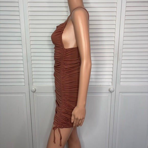 NEW RUMER Paige Mini Dress in Amber Size Large