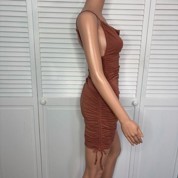 NEW RUMER Paige Mini Dress in Amber Size Large