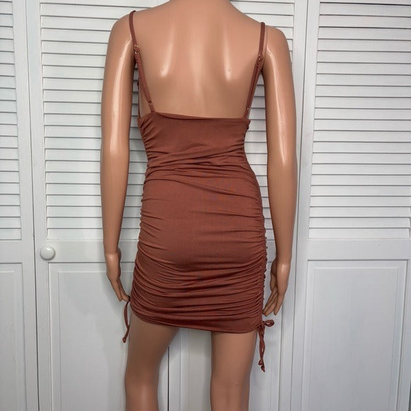 NEW RUMER Paige Mini Dress in Amber Size Large