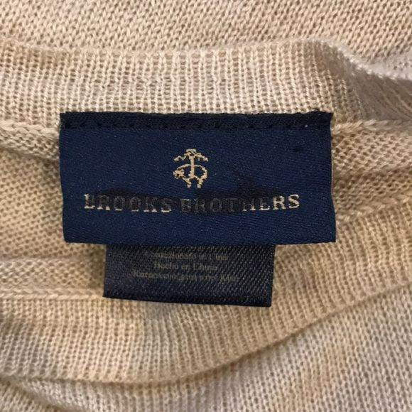 BROOKS BROTHERS Beige White Striped Knit Poncho Sweater