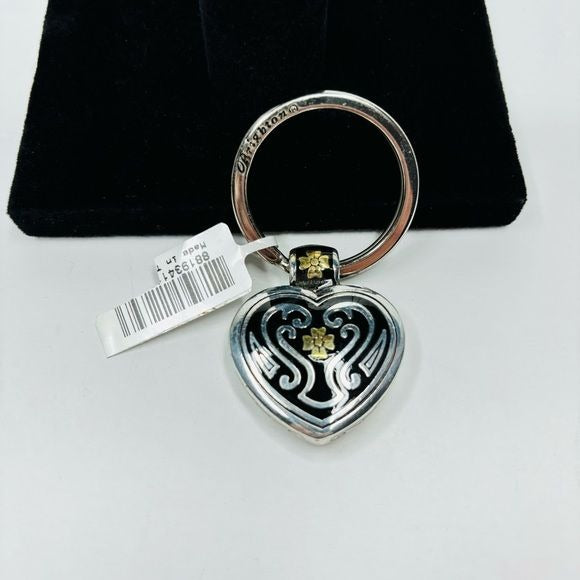 *NEW* BRIGHTON Espana Silver Black Heart Keychain