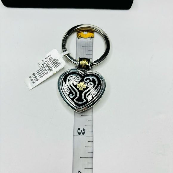 *NEW* BRIGHTON Espana Silver Black Heart Keychain