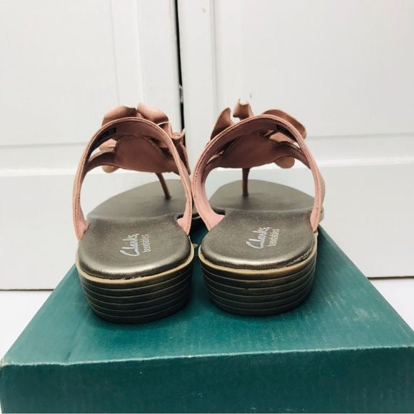 CLARKS Pink Dusk Bamboo Thong Sandals Size 9 *NEW*