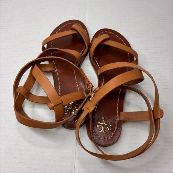 TORY BURCH Patos Tan Gladiator Sandals Size 7.5