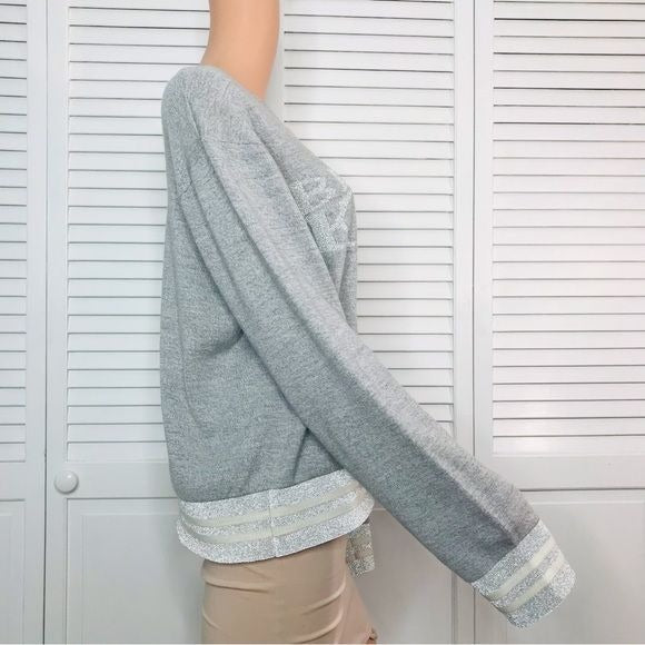 RAG & BONE Gray Reflective Be Kind Sweater Size L