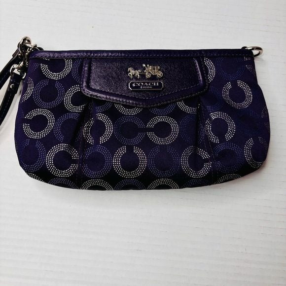 COACH Madison Purple Opera Art Wristlet