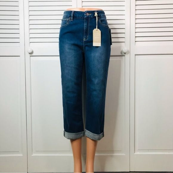 *NEW* COLDWATER CREEK Blue Midrise Cropped Straight Leg Jeans Size 8