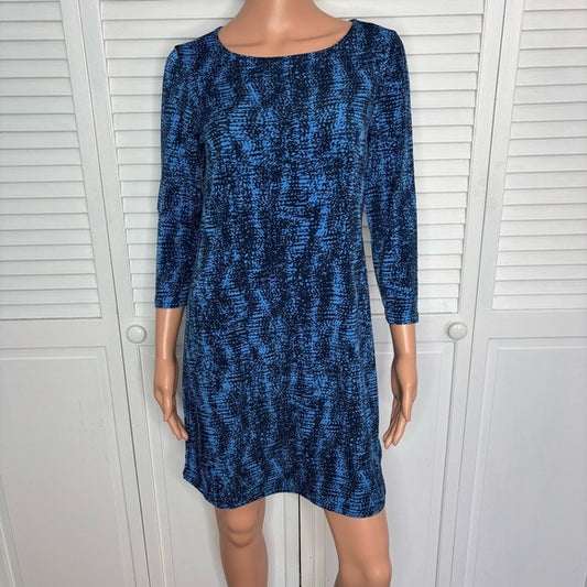New BCBGMAXAZRIA Pacific Blue Combo Dress Size Small