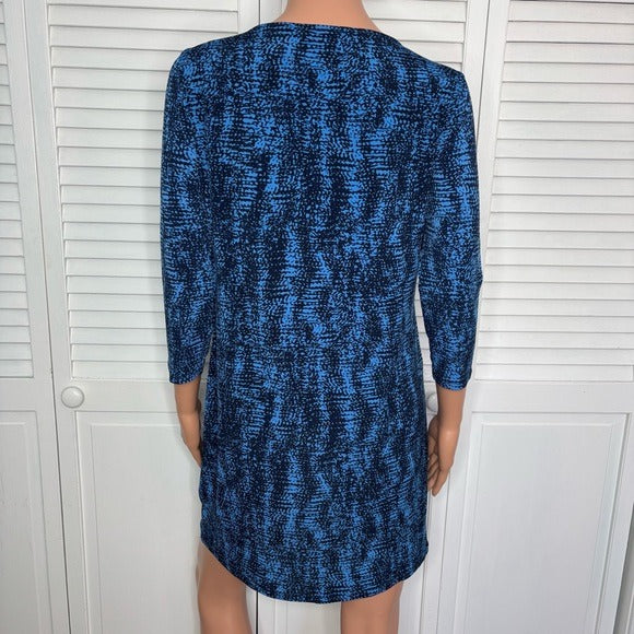 New BCBGMAXAZRIA Pacific Blue Combo Dress Size Small