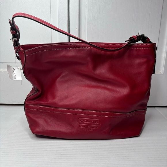 *NEW* COACH Red Leather Shoulder Hobo Bag