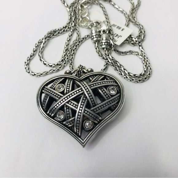 *NEW* BRIGHTON Ribbons Silver Heart Necklace