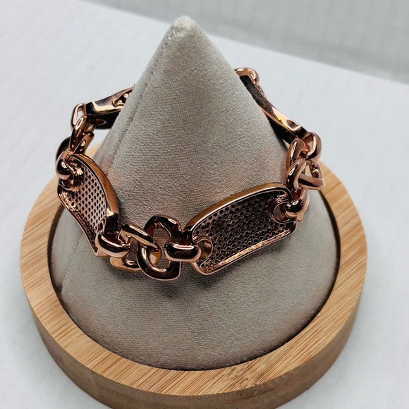BRONZO ITALIA Rose Gold Color Bronze Black Spinel Bracelet