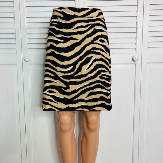 *NEW* TALBOTS Textured Zebra Canvas A Line Skirt Size 12