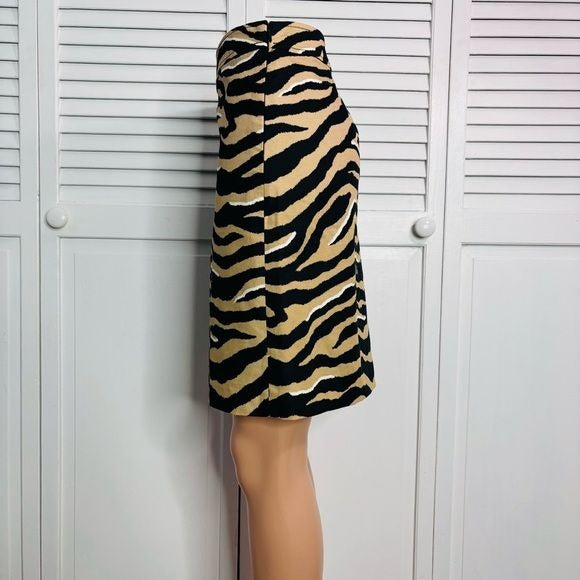 *NEW* TALBOTS Textured Zebra Canvas A Line Skirt Size 12