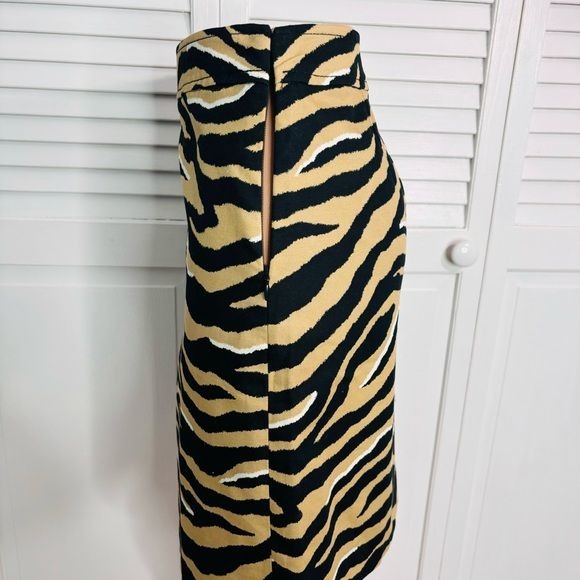 *NEW* TALBOTS Textured Zebra Canvas A Line Skirt Size 12