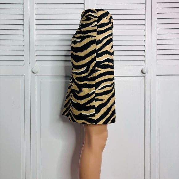 *NEW* TALBOTS Textured Zebra Canvas A Line Skirt Size 12