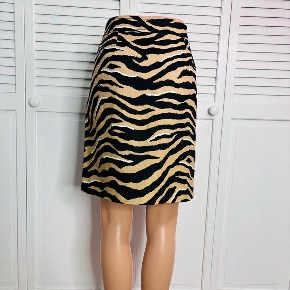 *NEW* TALBOTS Textured Zebra Canvas A Line Skirt Size 12