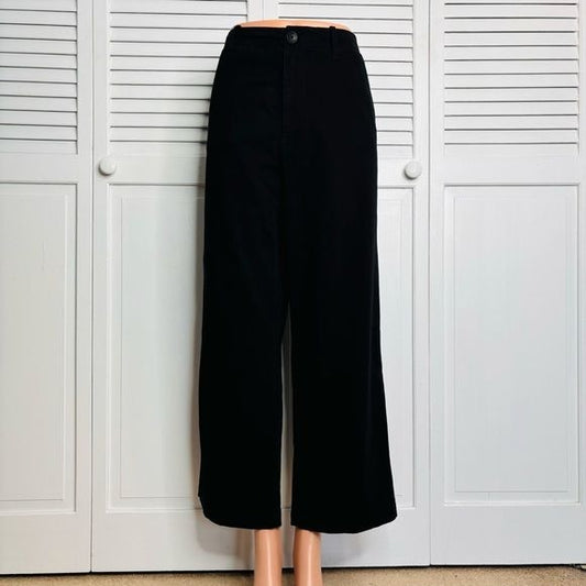 MONROW Black Wide Leg Chino Pants Size Small