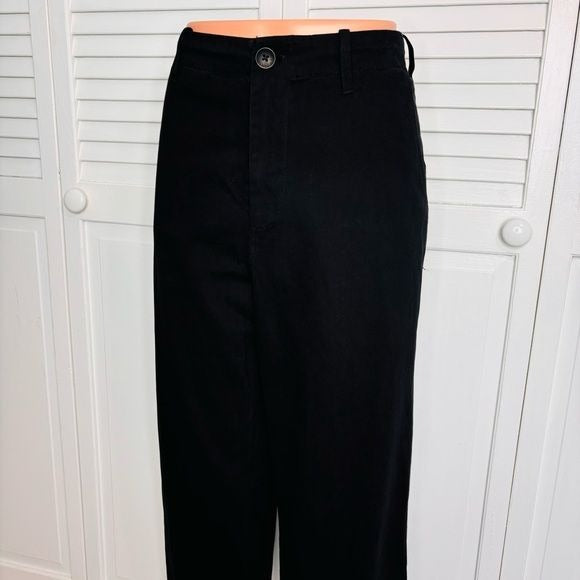 MONROW Black Wide Leg Chino Pants Size Small