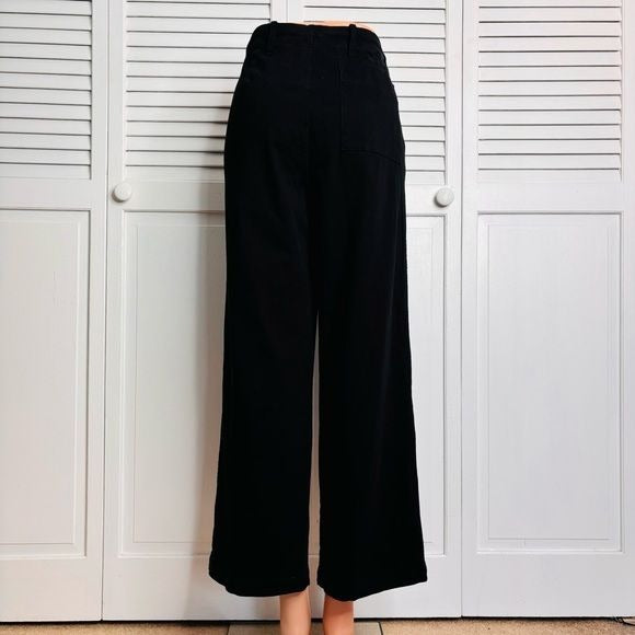 MONROW Black Wide Leg Chino Pants Size Small