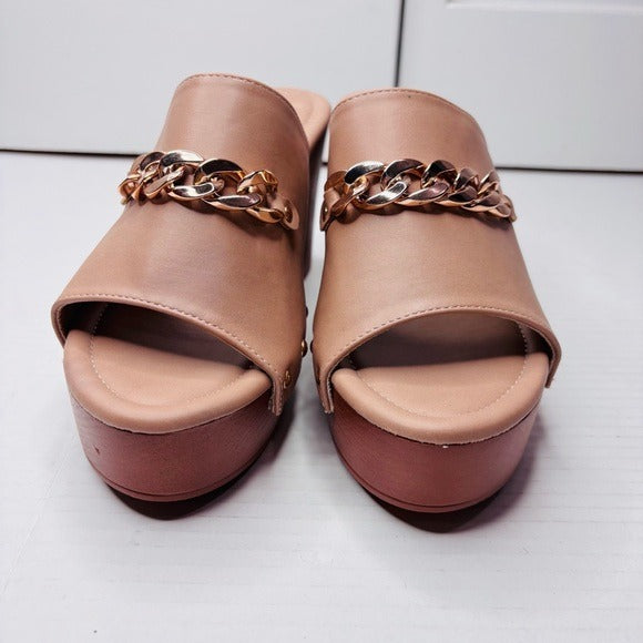 *New* NICOLE MILLER Nude Wada Blocked Mules Size 8