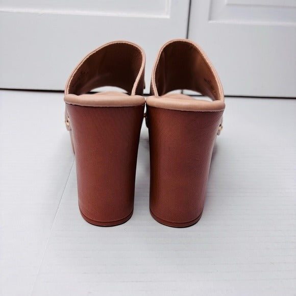 *New* NICOLE MILLER Nude Wada Blocked Mules Size 8