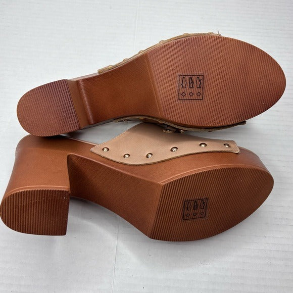 *New* NICOLE MILLER Nude Wada Blocked Mules Size 8