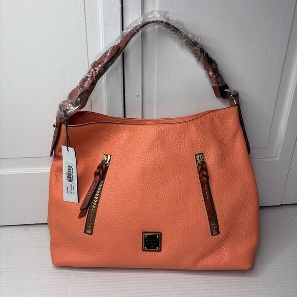 *NEW* DOONEY & BOURKE Pebble Grain Apricot Cooper Hobo Shoulder Bag