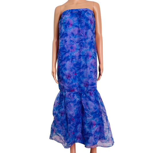 NEW BUDDY LOVE Dayton Floral Strapless Mermaid Maxi Dress in Purple Size XS