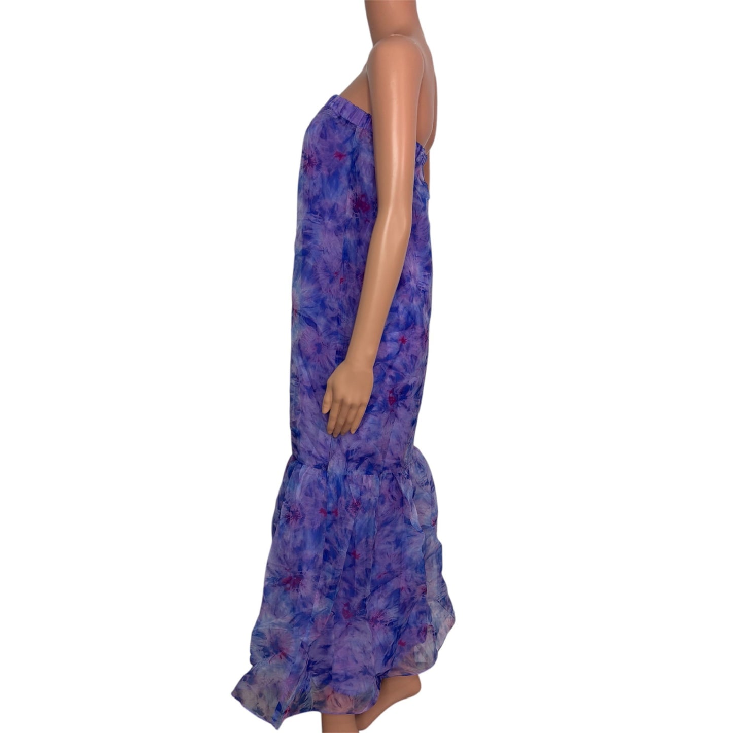 NEW BUDDY LOVE Dayton Floral Strapless Mermaid Maxi Dress in Purple Size XS