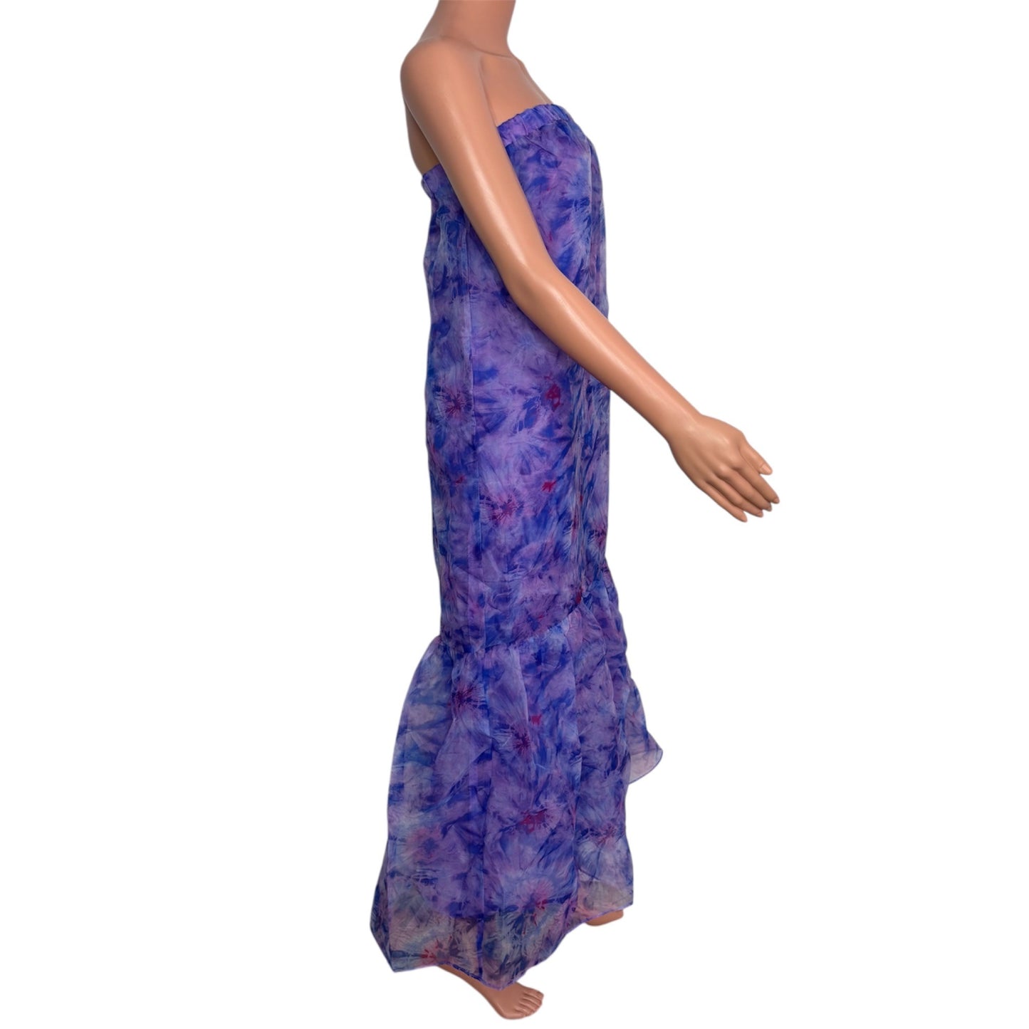 NEW BUDDY LOVE Dayton Floral Strapless Mermaid Maxi Dress in Purple Size XS