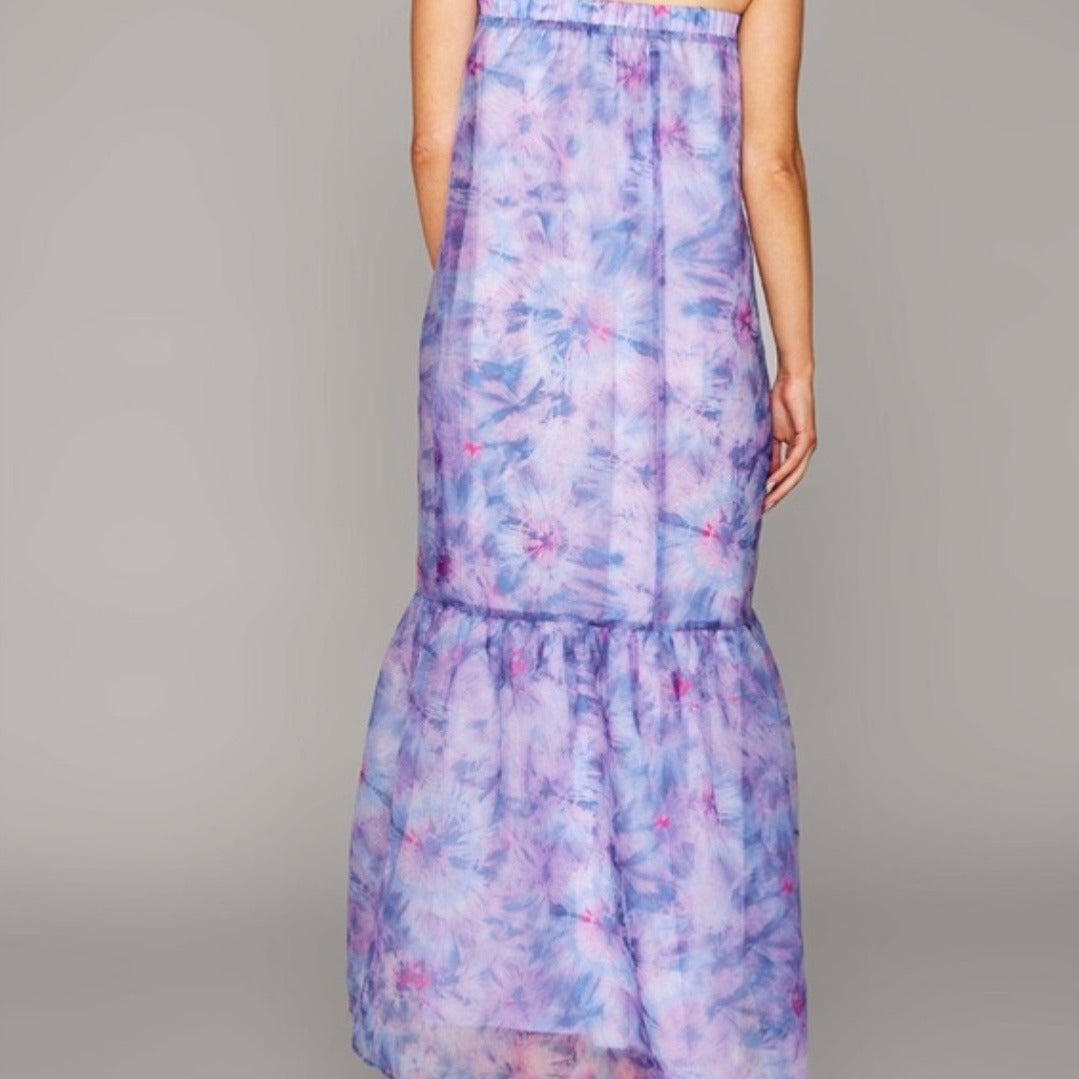 NEW BUDDY LOVE Dayton Floral Strapless Mermaid Maxi Dress in Purple Size XS