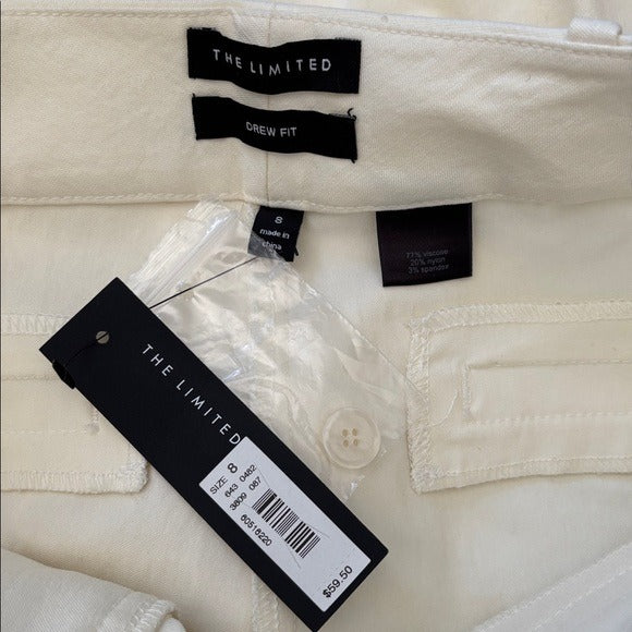 New THE LIMITED Drew Fit Cream Wide-Leg Pants Size 8