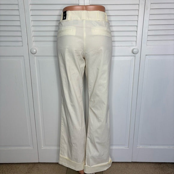 New THE LIMITED Drew Fit Cream Wide-Leg Pants Size 8
