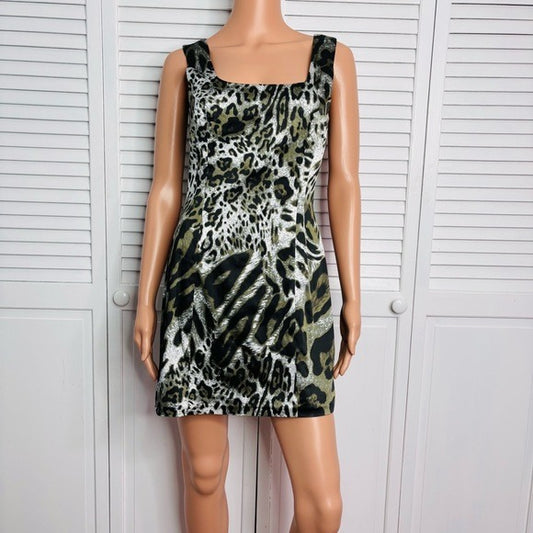 *New* JAY GODFREY Leopard Print Satin Mini Dress Size 6