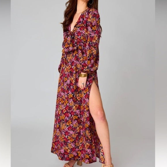 New BUDDY LOVE Desirae Long Sleeve Maxi Dress In Forbidden Size XS