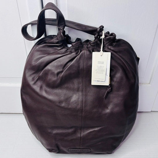 *New* LUCKY BRAND Chocolate Alva Hobo Shoulder Leather Bag