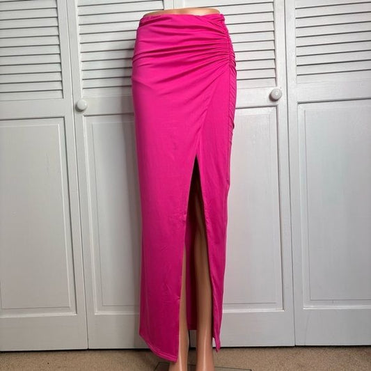 *NEW* AREA STARS Nikki Ruched Slit Maxi Skirt Size Small