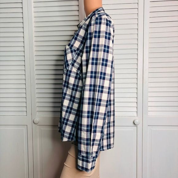 New UNTUCKIT Sorbo Plaid Button-Down Shirt Size 14