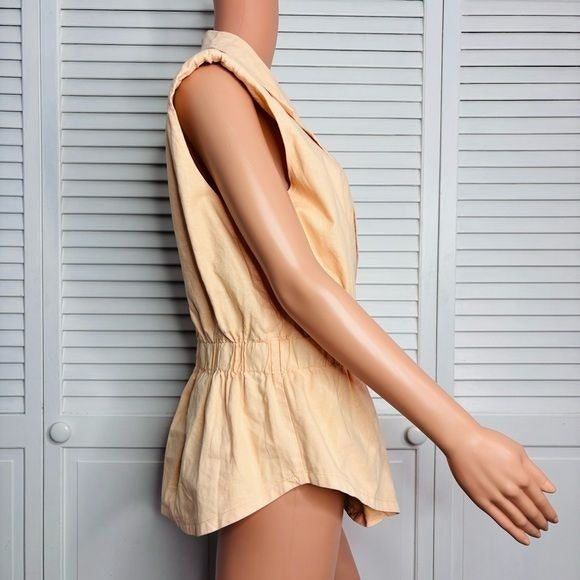 HABITUAL Peach Sleeveless Blazer Size Large