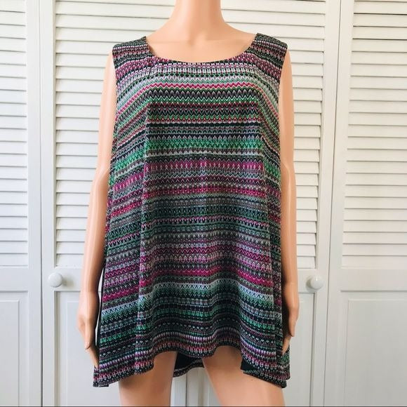 LANE BRYANT Multicolor Striped Lined Sleeveless Lightweight Blouse Size 22/24