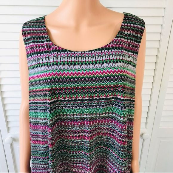 LANE BRYANT Multicolor Striped Lined Sleeveless Lightweight Blouse Size 22/24