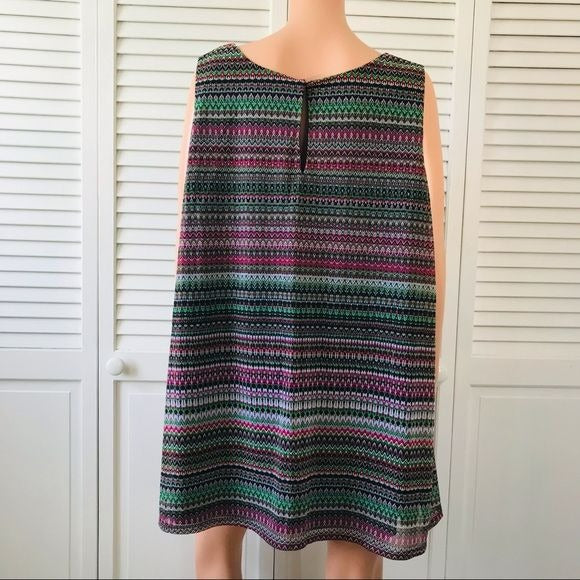 LANE BRYANT Multicolor Striped Lined Sleeveless Lightweight Blouse Size 22/24