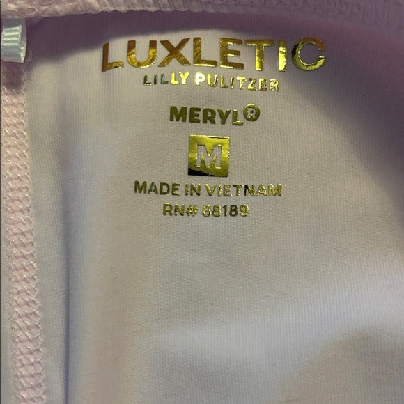 LILLY PULITZER Luxletic Meryl Light Pink Bike Shorts Size Medium